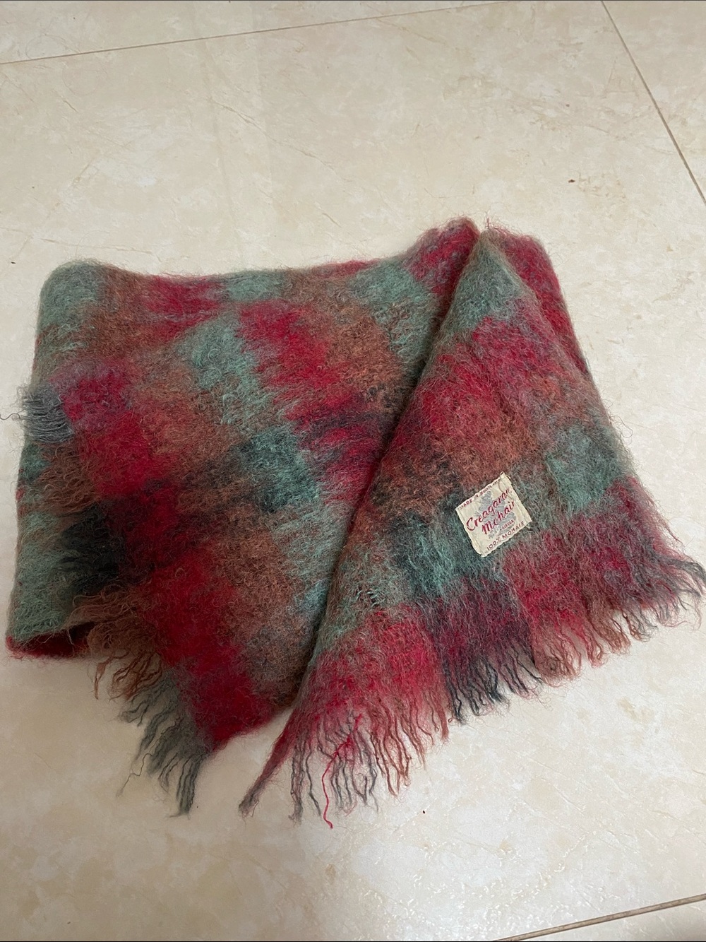 Vintage Creagaran 100% Mohair Scarf Scotland Made